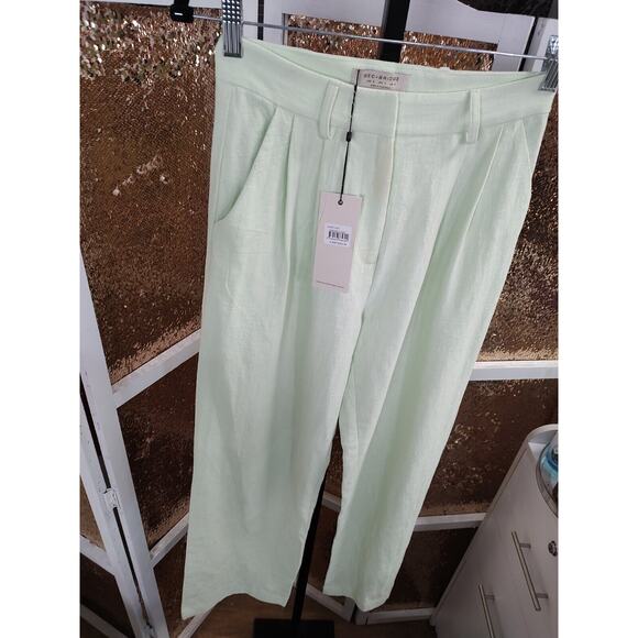 Bed and Bridge Harriet High Rise Pleated Pant Light Green New With Tags $220 - Picture 10 of 15